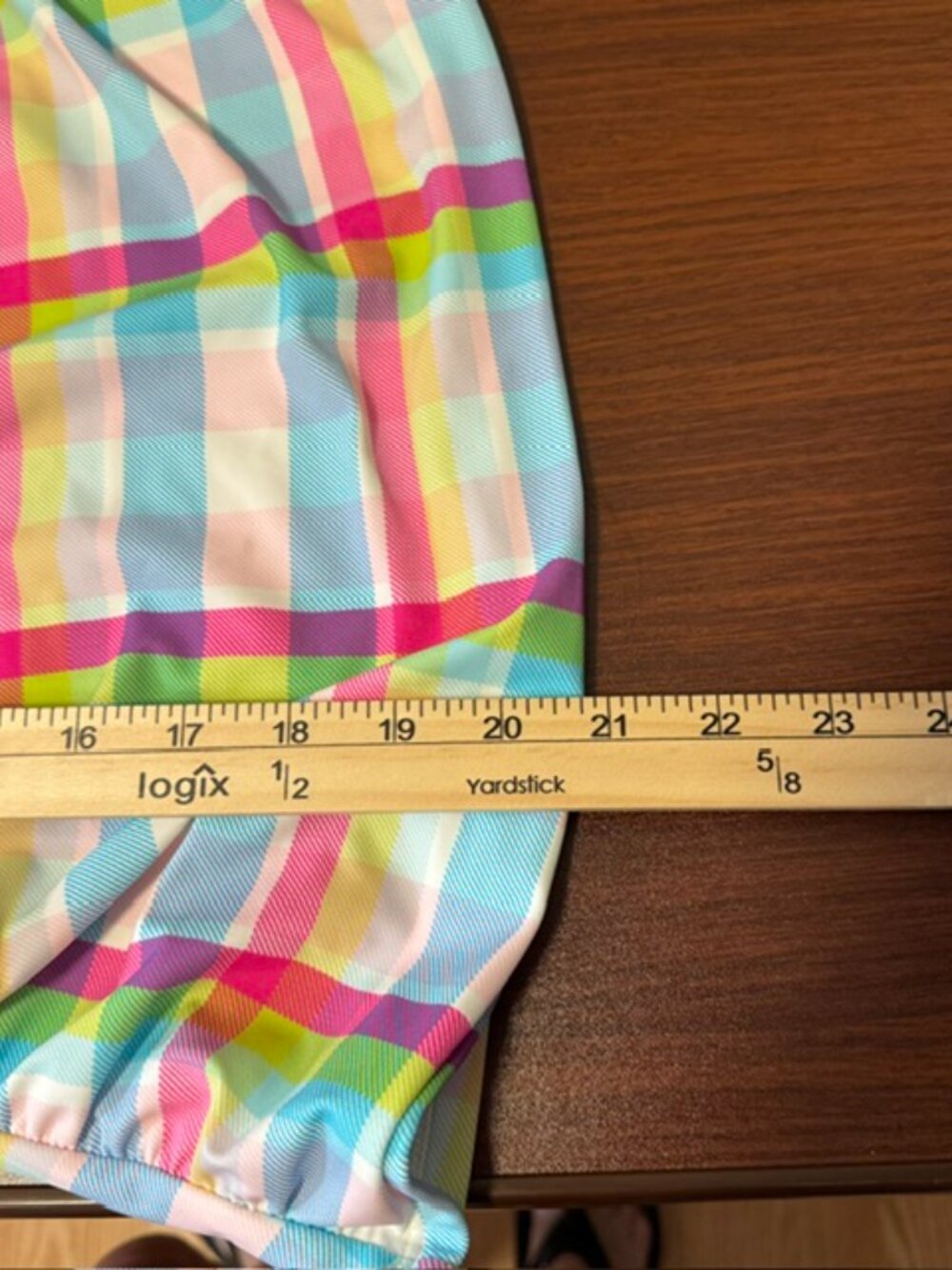 Crown & Ivy Pastel Plaid Ruffle V-Wire Tankini Top Size Large - Picture 9 of 9
